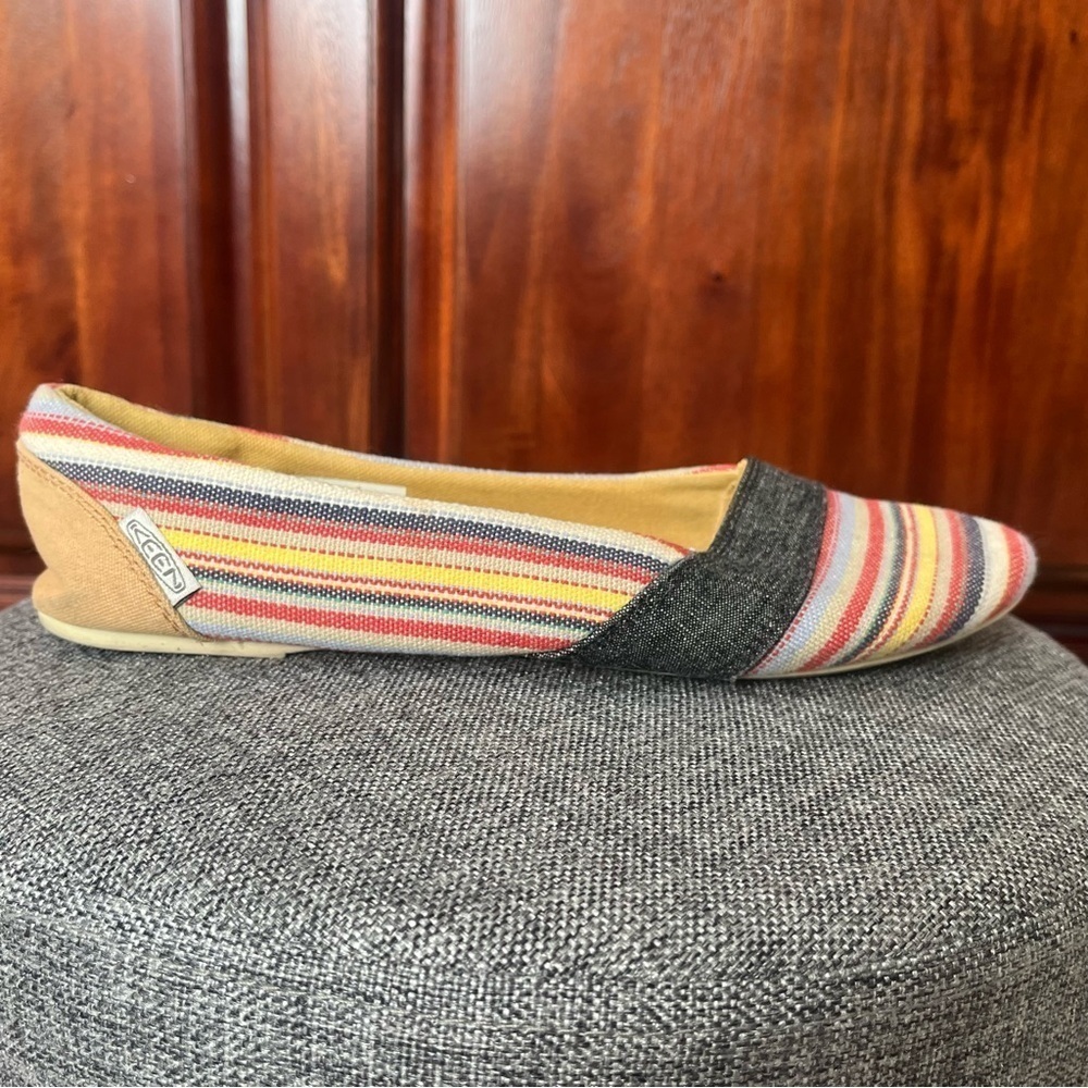 KEEN Cortana Vegan Multicolor Stripe Ballet Slip-on Flat Size 8